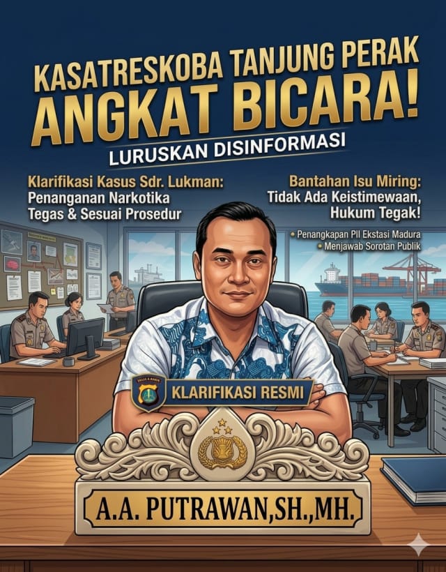 Klarifikasi Isu Miring, Kasatreskoba Tanjung Perak Tegaskan Proses Hukum Sdr. Lukman Sesuai Prosedur