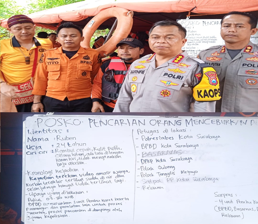 Polrestabes Surabaya Tangani Kasus Pembacokan Panjang Jiwo, Pencarian di Sungai Jagir Berlanjut