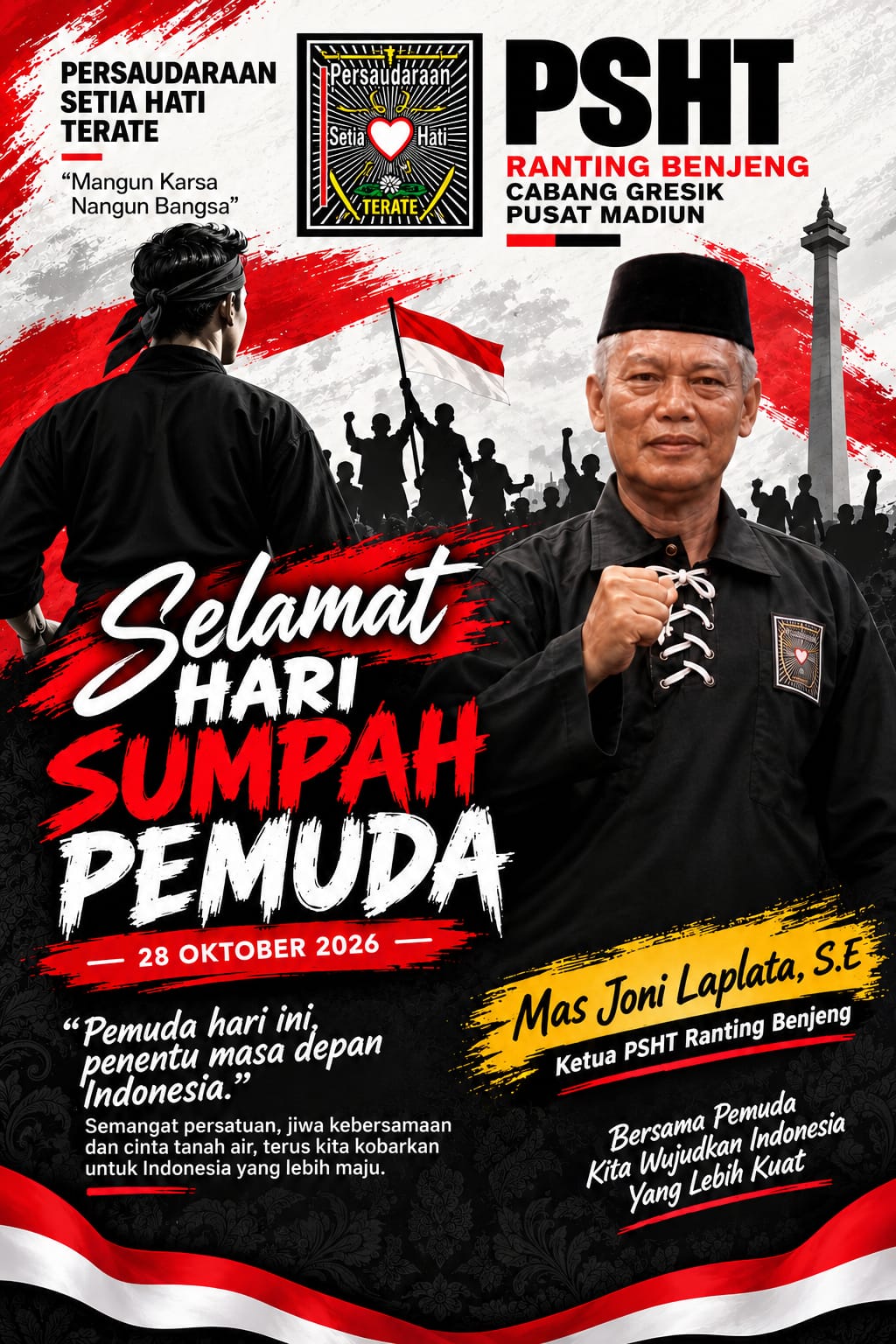 Sumpah Pemuda ke-98, PSHT Ranting Benjeng Teguhkan Jiwa Setia Hati dan Persaudaraan Tanpa Batas